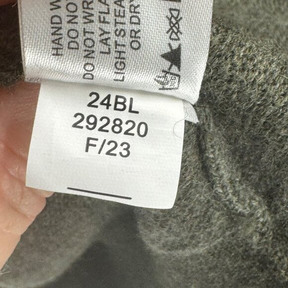 Orvis Olive Green 100% Merino Wool Sweater Mens L With Button-Up Mock Neck Style - Picture 6 of 8